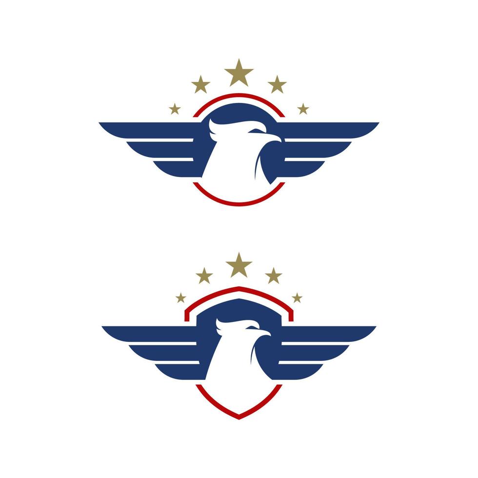 illustrazione vettoriale dell'icona del distintivo dell'ala del falco dell'esercito