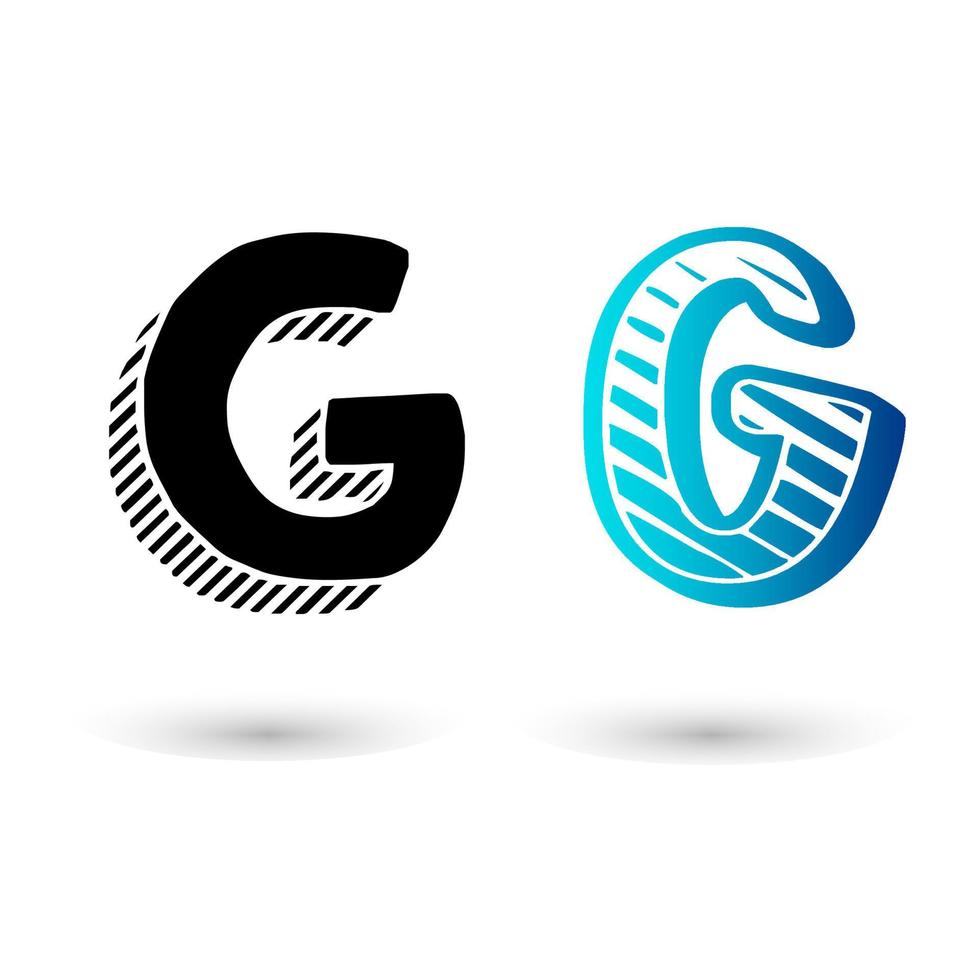 design moderno della lettera g a fumetti vettore