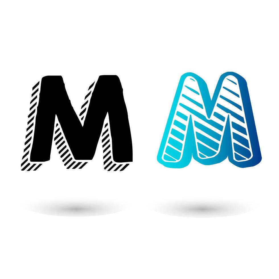 design moderno della lettera m a fumetti vettore