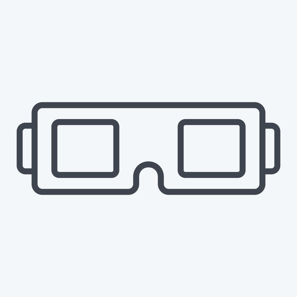 icona 3d occhiali. relazionato per divertimento simbolo. linea stile. semplice design illustrazione vettore