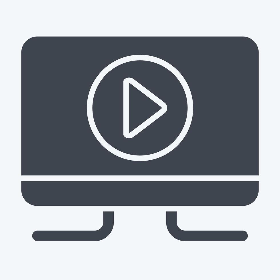 icona HD tv. relazionato per divertimento simbolo. glifo stile. semplice design illustrazione vettore