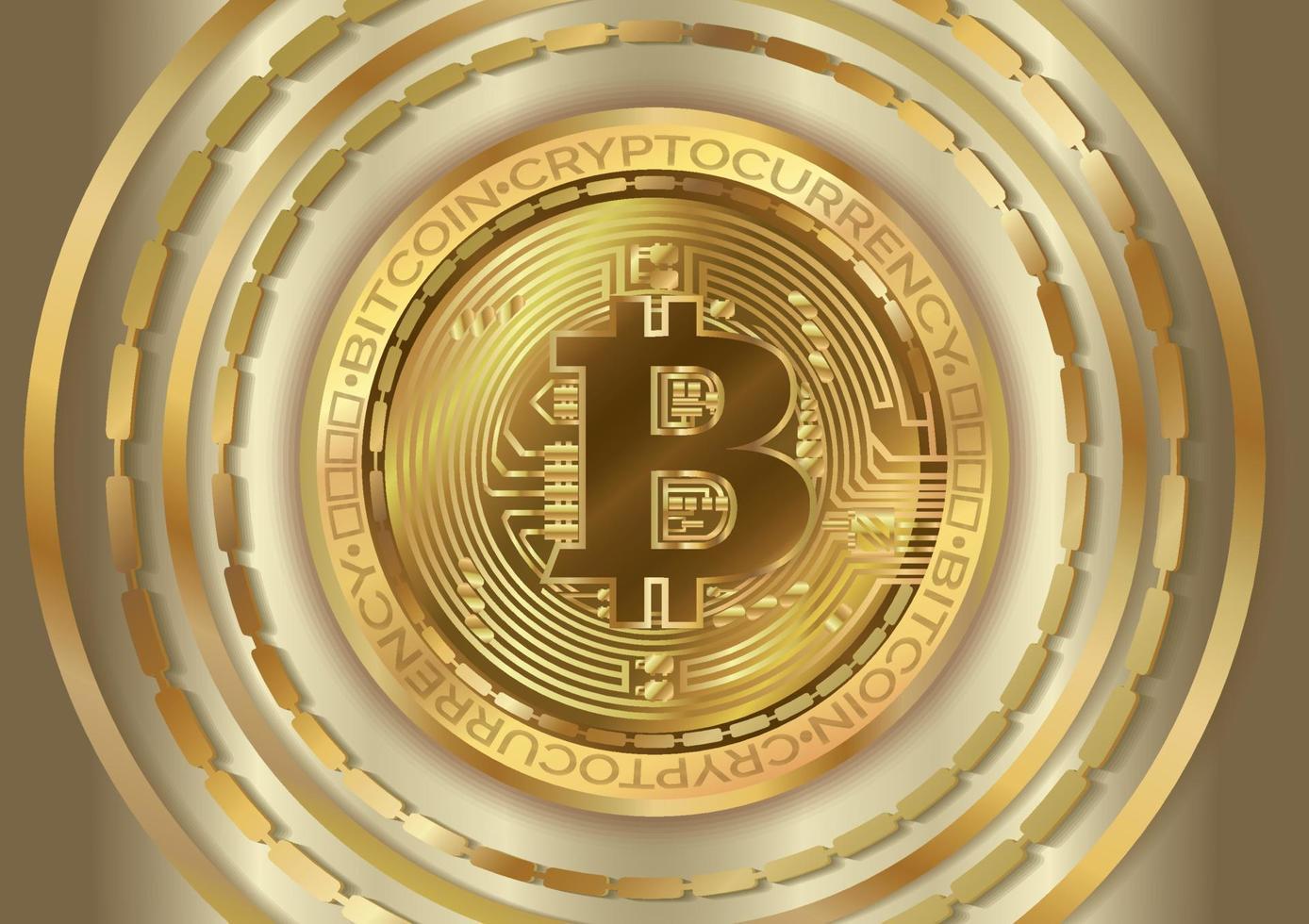 criptovaluta moneta bitcoin sfondo oro arte vettoriale