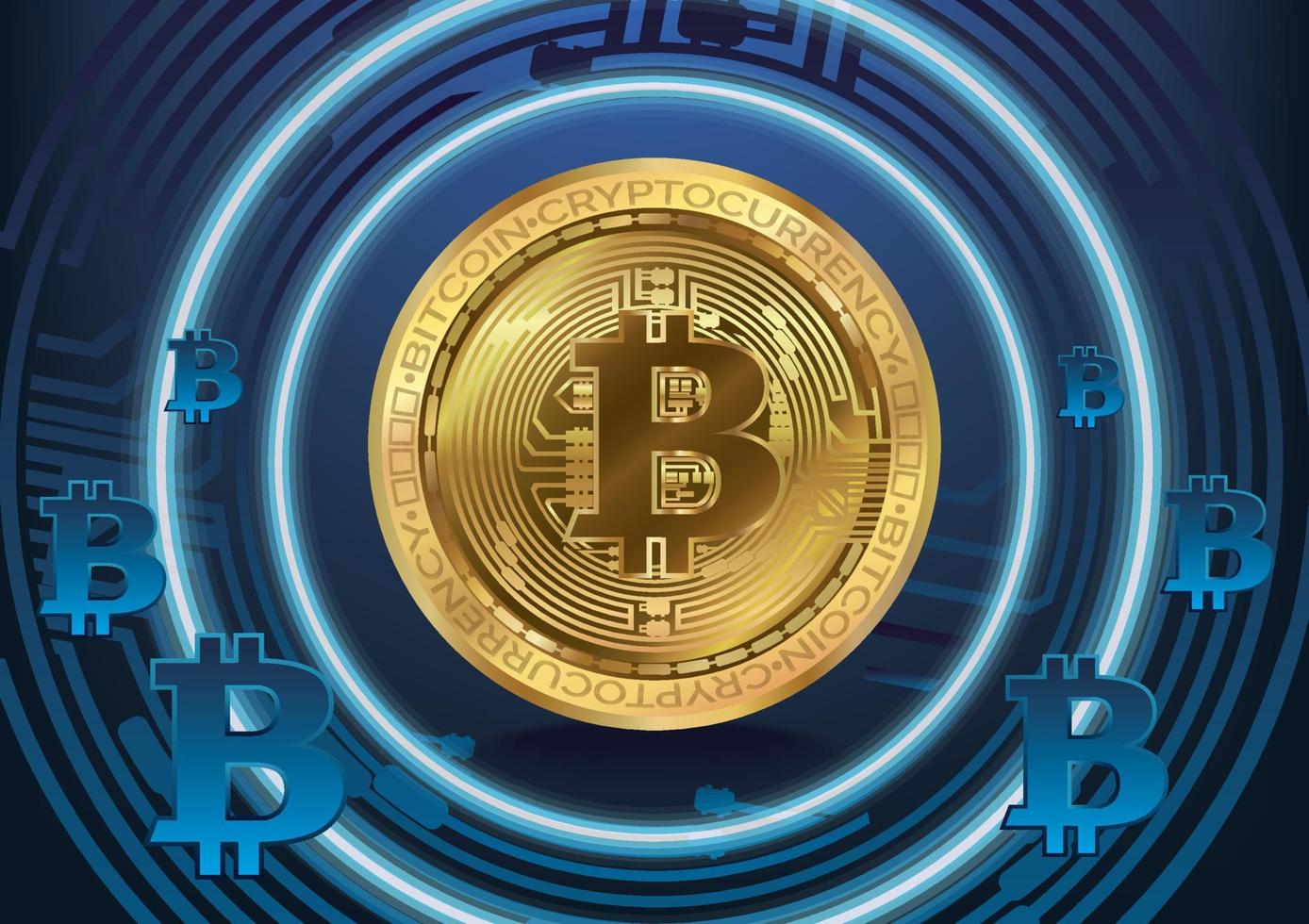 sfondo della moneta di criptovaluta bitcoin vettore