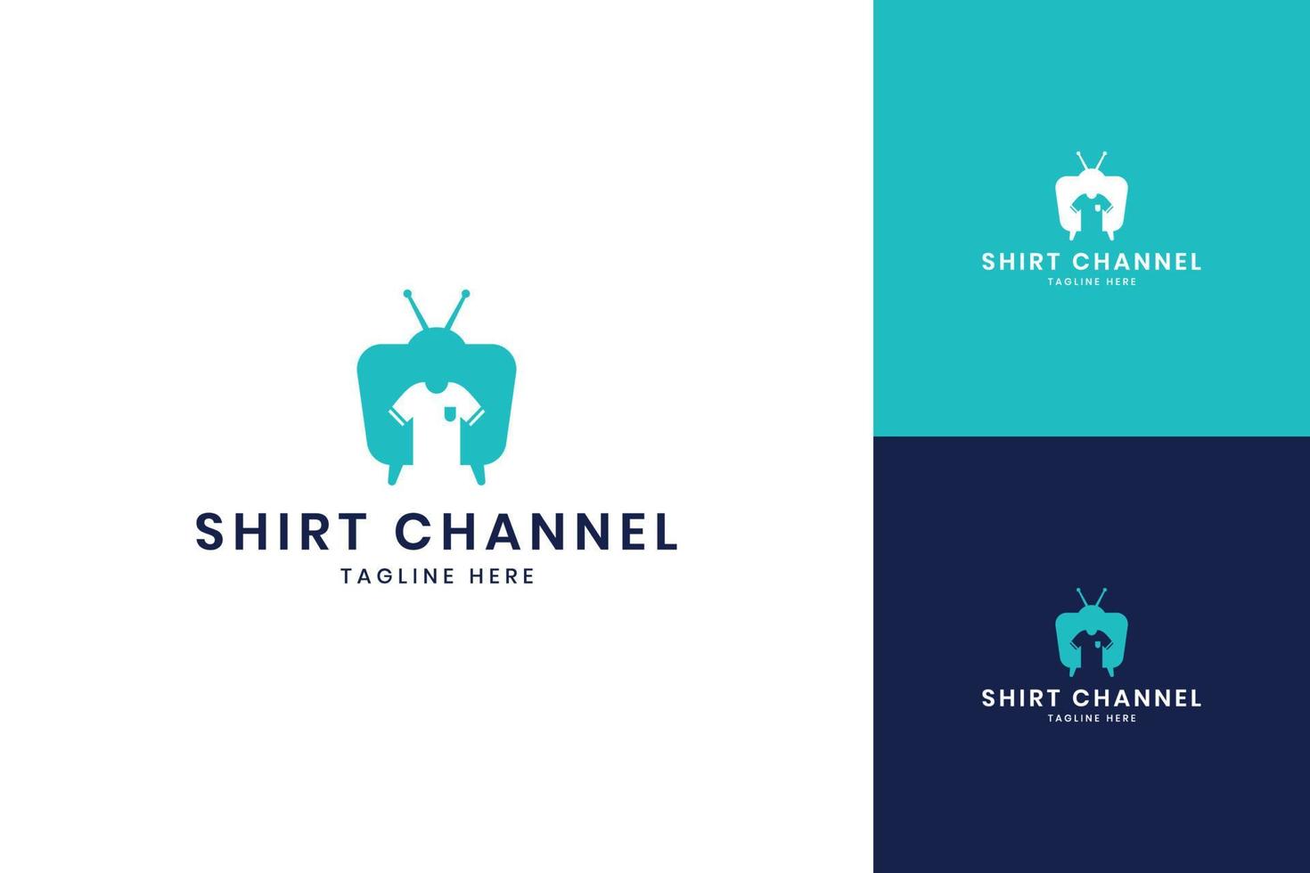 camicia televisione spazio negativo logo design vettore