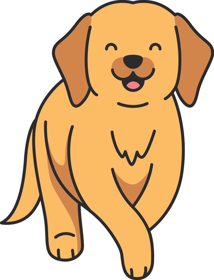 carino cartone animato labrador cane da riporto vettore illustrazione