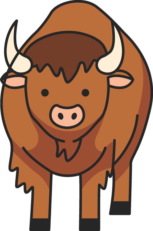bisonte animale vettore cartone animato illustrazione