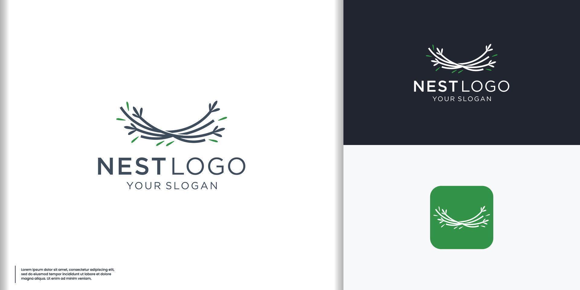 nido logo design ispirazione per attività commerciale di azienda. vettore