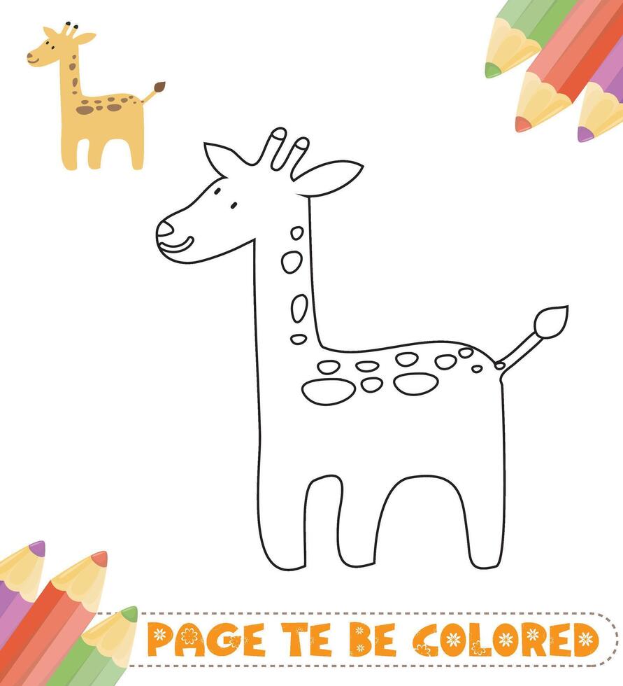 disegnato a mano colorazione libro per bambini vettore