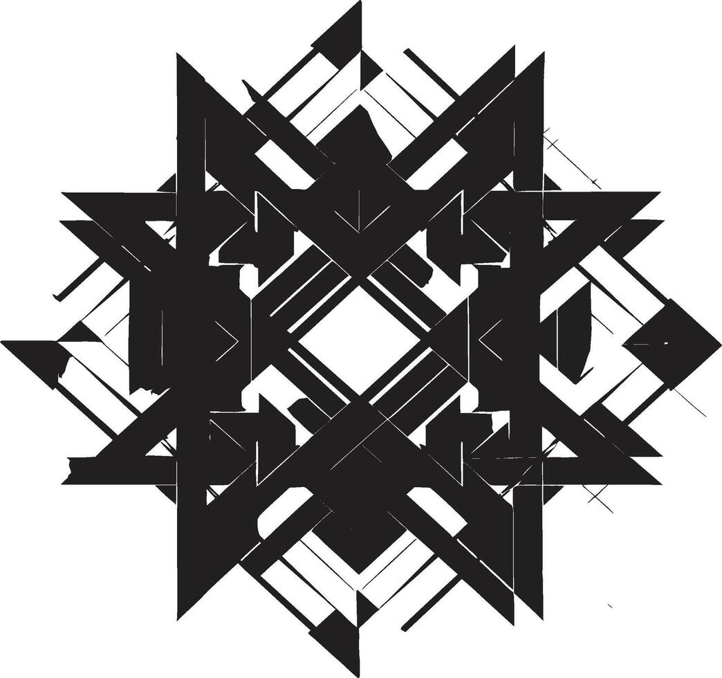 infinito angoli elegante vettore logo design raffigurante nero astratto geometrico forme mistico geometria monocromatico emblema con astratto nero geometrico design nel vettore