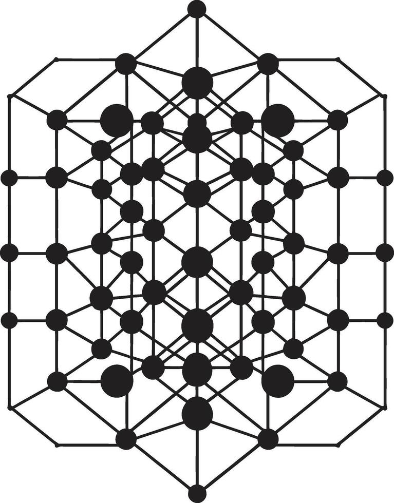 forma fusione astratto vettore logo design con monocromatico nero geometrico le forme quantistico contorni elegante emblema con astratto geometrico forma nel vettore