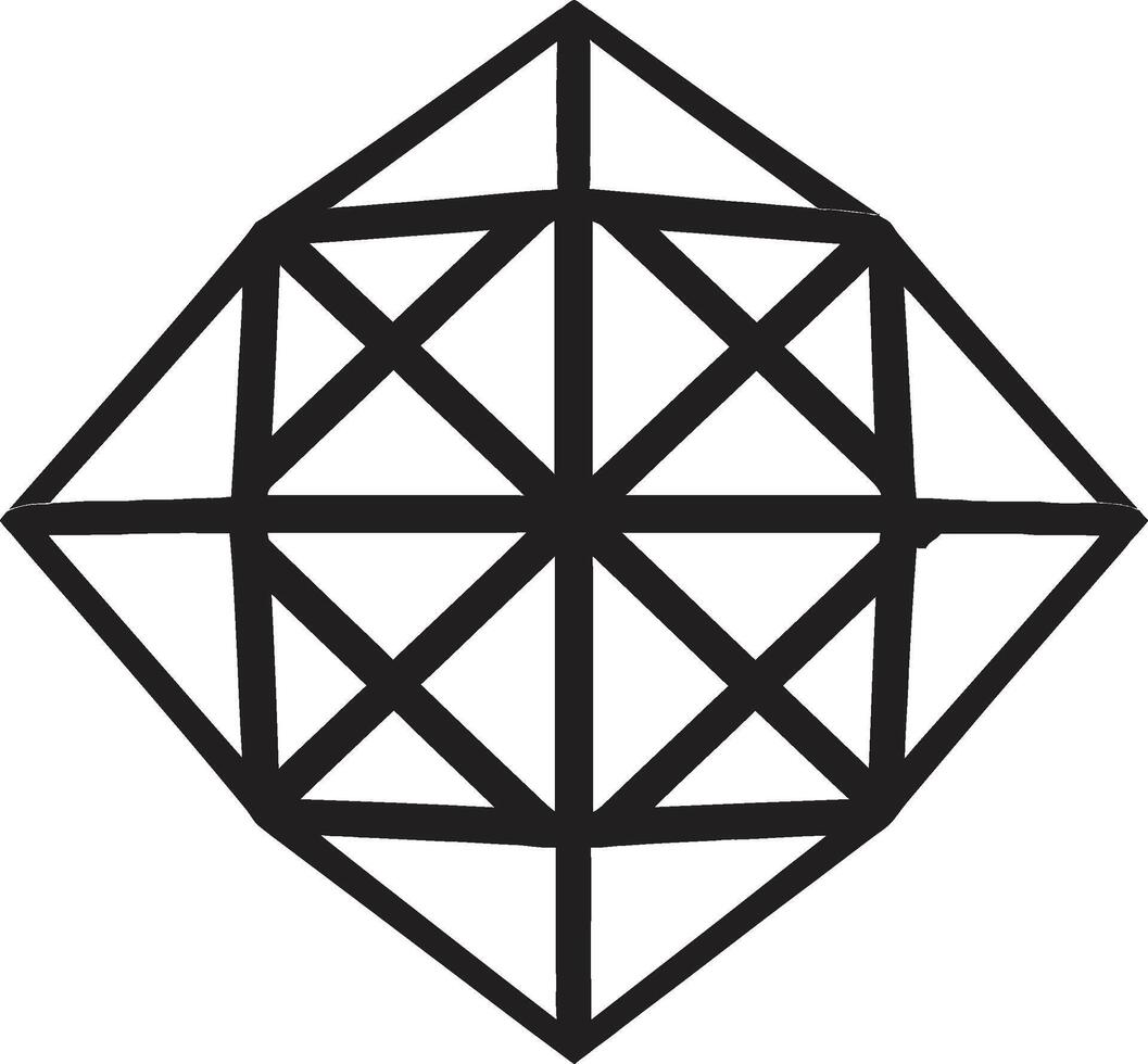astrale fusione monocromatico emblema di astratto geometrico forme nel vettore etereo armonia nero icona con mistico vettore logo con geometrico elementi