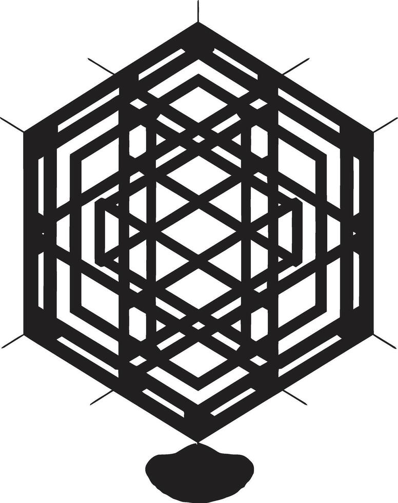 dimensionale armonia vettore logo con elegante nero astratto geometrico le forme dinamico simmetria monocromatico logo con astratto geometrico forme nel vettore