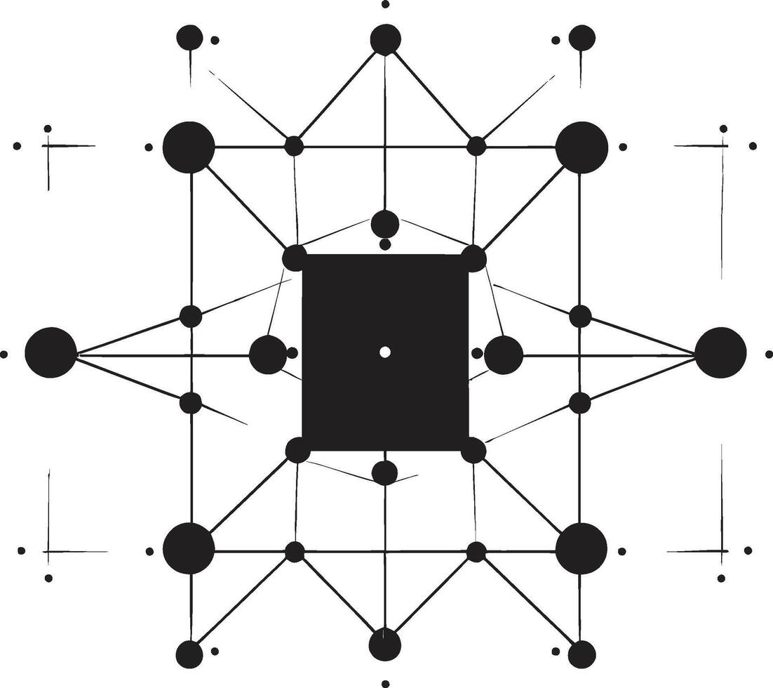 etereo equilibrio elegante nero logo con astratto geometrico le forme nel vettore dimensionale armonia monocromatico icona di astratto geometrico forme nel vettore