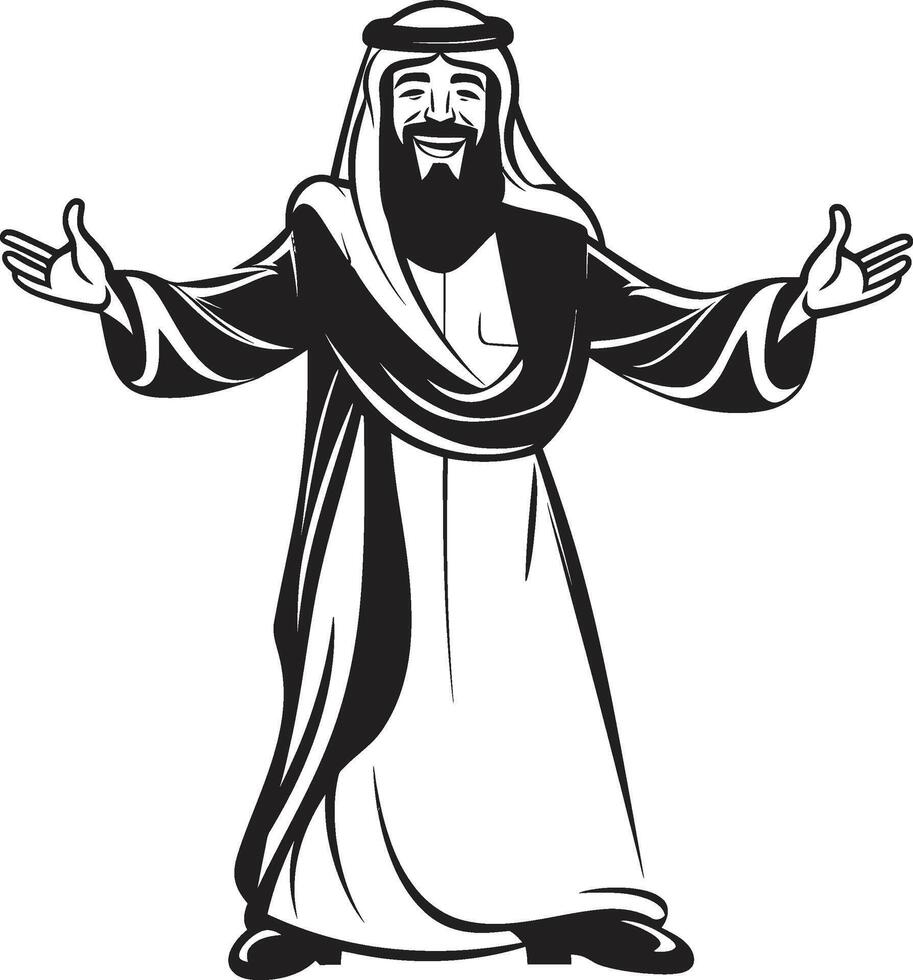 silhouette di grazia elegante vettore logo illustrare Arabo uomo design nel nero nobile tradizioni vettore nero logo design di un Arabo uomo silhouette