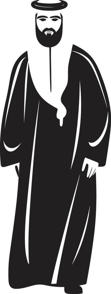 culturale eleganza vettore nero logo illustrare Arabo uomo nel elegante stile arabo eleganza elegante icona con Arabo uomo nel vettore logo design