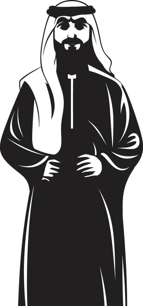 mistico presenza nero icona in mostra Arabo uomo logo design nel elegante stile culturale eleganza vettore nero logo illustrare Arabo uomo nel elegante stile
