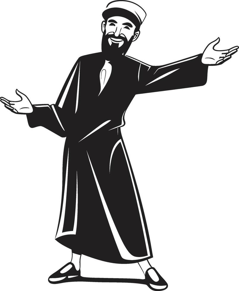 culturale sovranità nero icona in mostra Arabo uomo logo design nel vettore sartoriale nobiltà elegante vettore logo con Arabo uomo silhouette nel nero