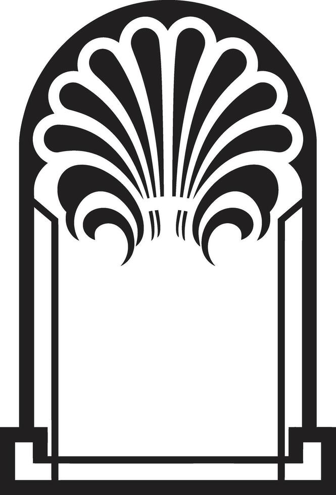 elegante eredità vettore logo di elegante nero icona con arte deco telaio simmetria raffinato monocromatico emblema con arte deco telaio nel vettore