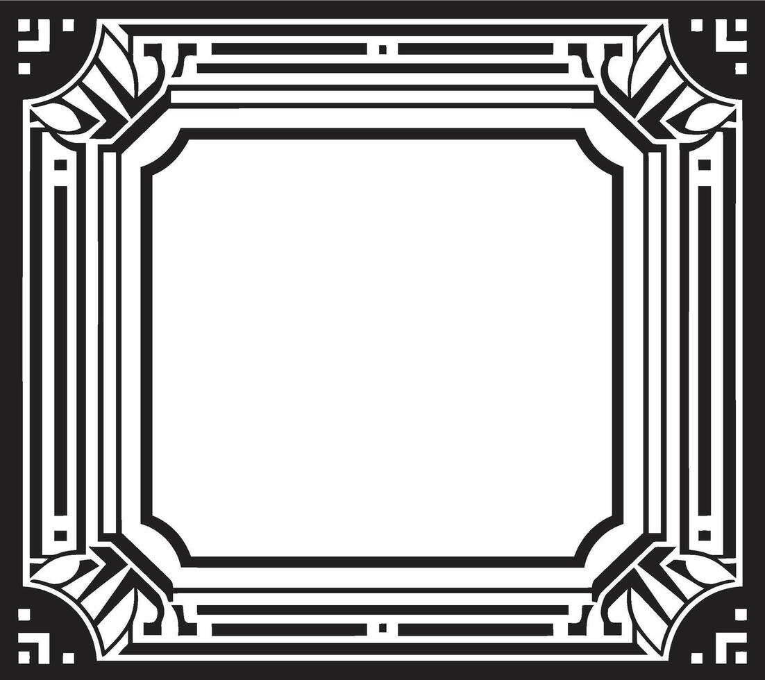simmetria raffinato elegante vettore logo di arte deco telaio deco essenza monocromatico emblema in mostra arte deco telaio nel vettore