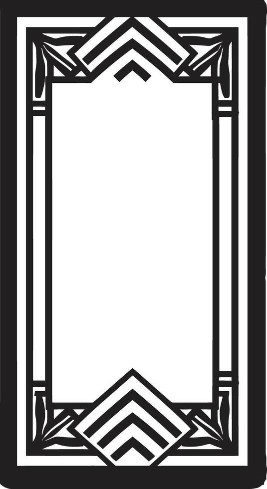 Vintage ▾ opulenza monocromatico emblema con arte deco telaio nel vettore senza tempo bellezza nero icona illustrare arte deco telaio nel vettore