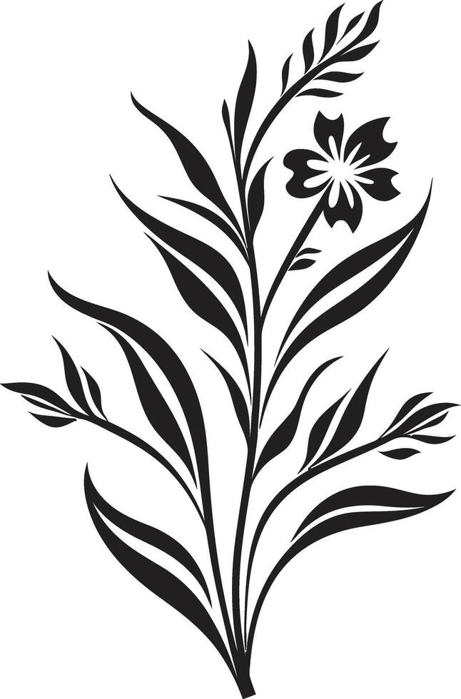 botanico bellezza monocromatico emblema, elegante floreale design sussurra di natura nero icona, vettore logo di botanico fioriture