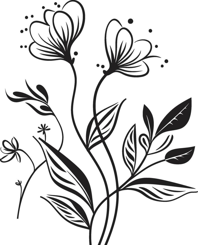 infinito fiori monocromatico emblema con vettore logo nel nero senza tempo petali elegante nero icona in mostra botanico florals