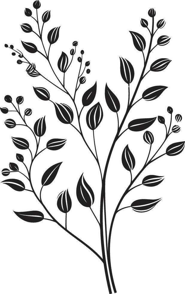 scolpito petali elegante nero icona illustrare botanico design sussurra di natura vettore logo design con nero botanico florals