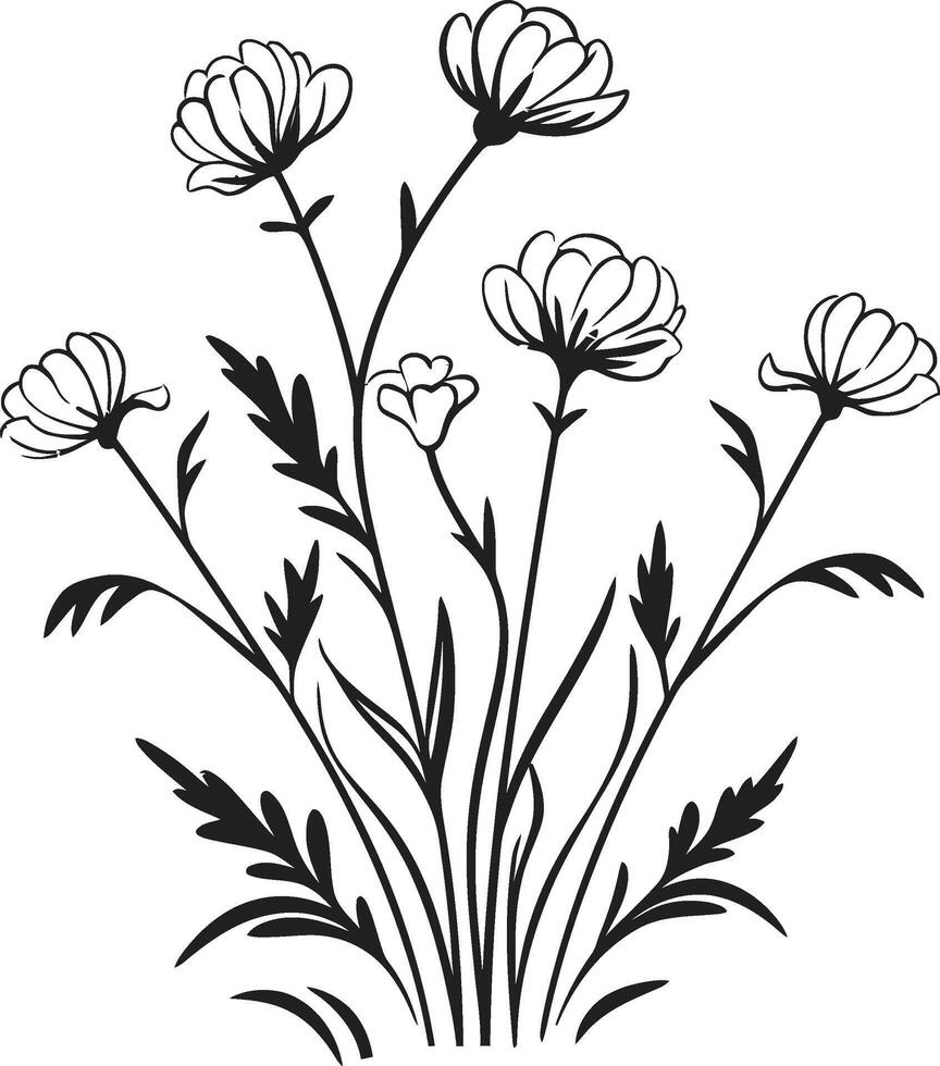 sussurra di natura elegante icona con vettore logo di botanico florals incantata fioriture nero vettore logo design con botanico incantesimi