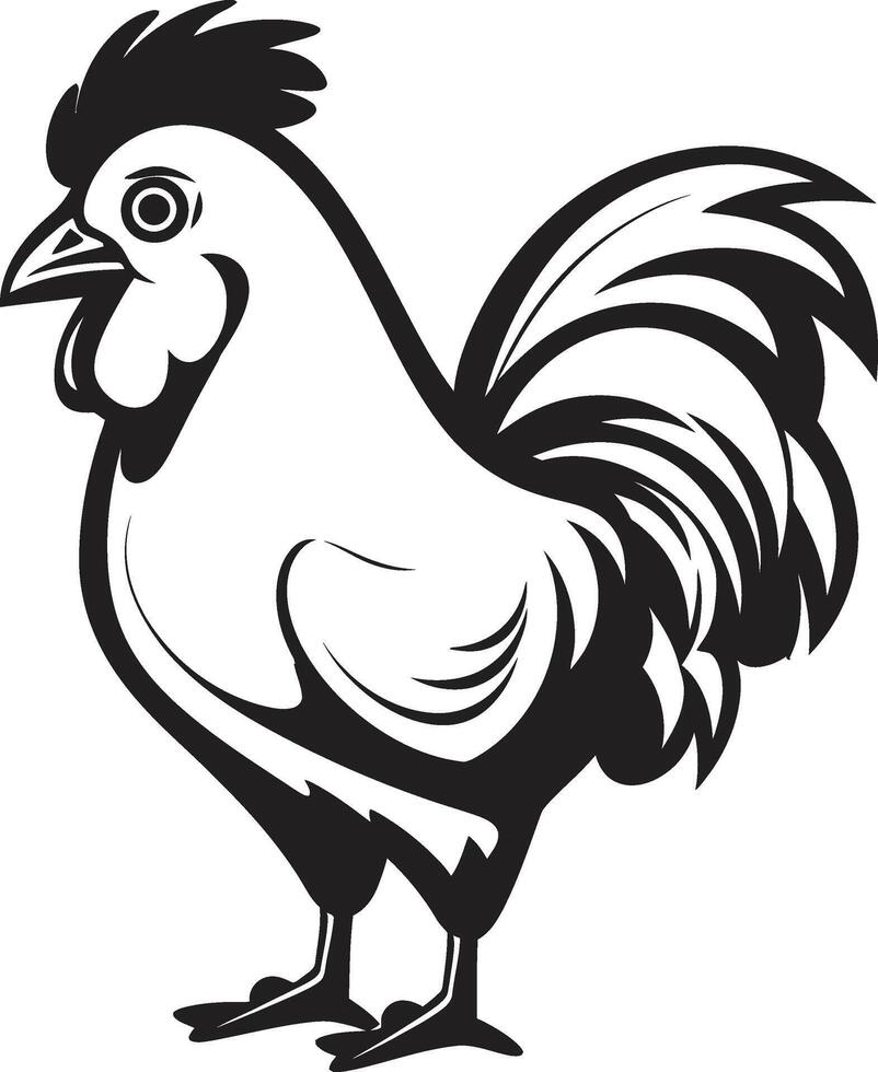 piumato maestà elegante nero vettore logo design per pollo icona chiocciando eleganza monocromatico emblema illustrare pollo armonia