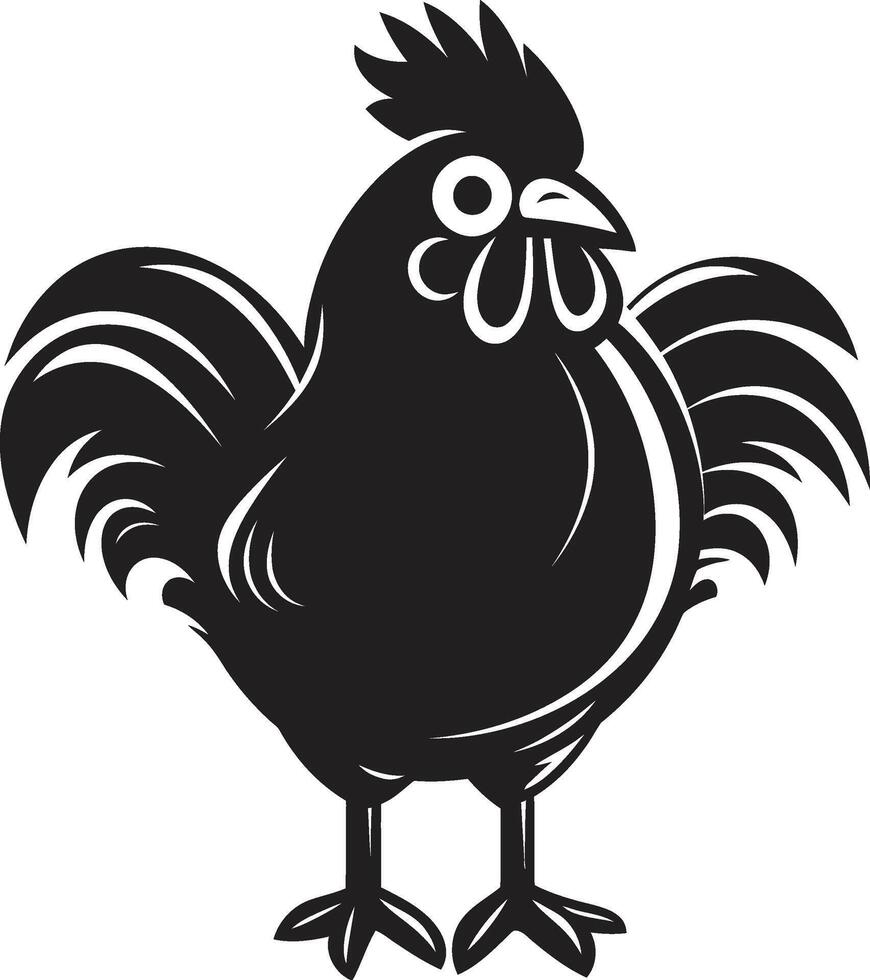 Gallo splendore elegante nero vettore logo per pollame beatitudine piumato finezza elegante vettore logo in mostra pollo raffinatezza