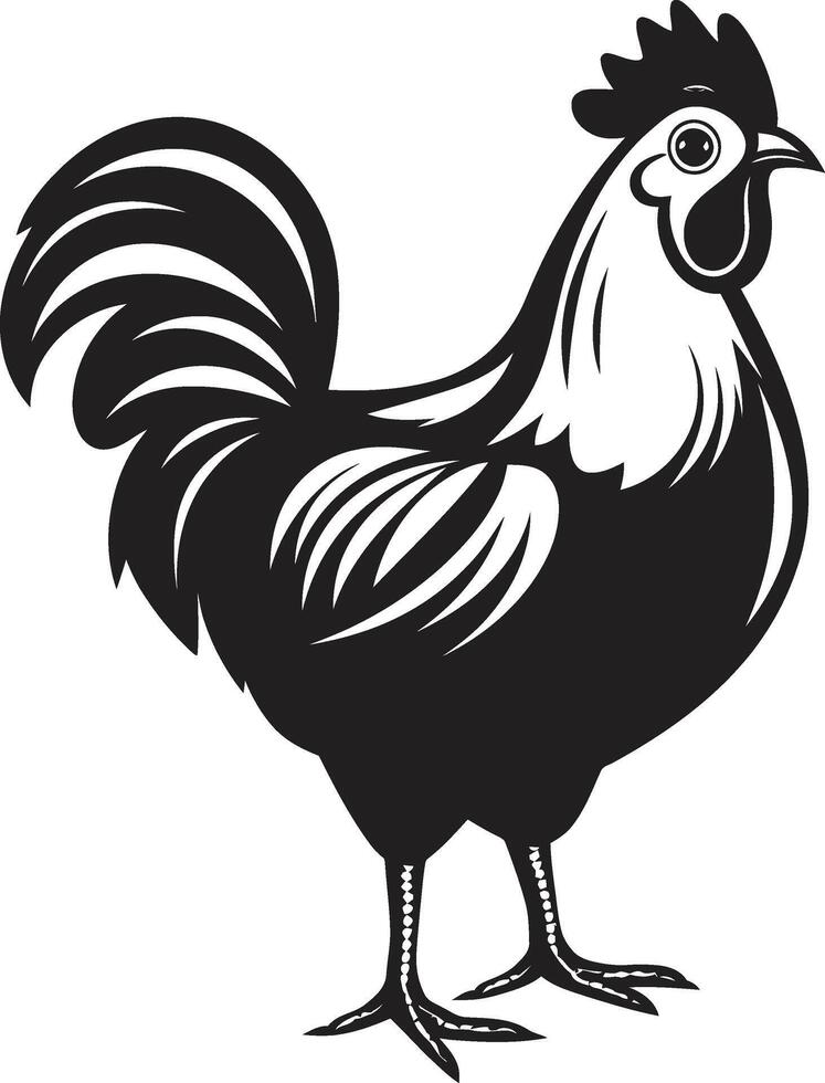 piumato finezza elegante vettore logo in mostra pollo raffinatezza Eggstasy monocromatico emblema illustrare pollo armonia