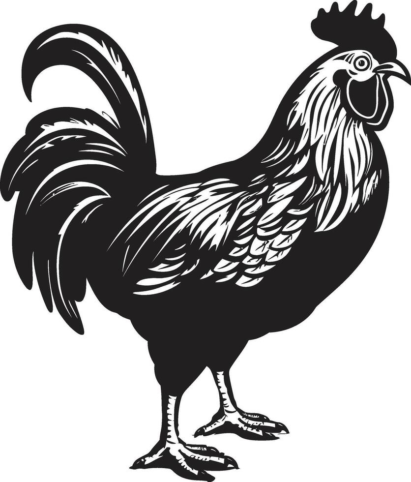 beccare ordine eleganza elegante nero icona con vettore pollo design aia fiorire monocromatico pollo icona nel elegante design