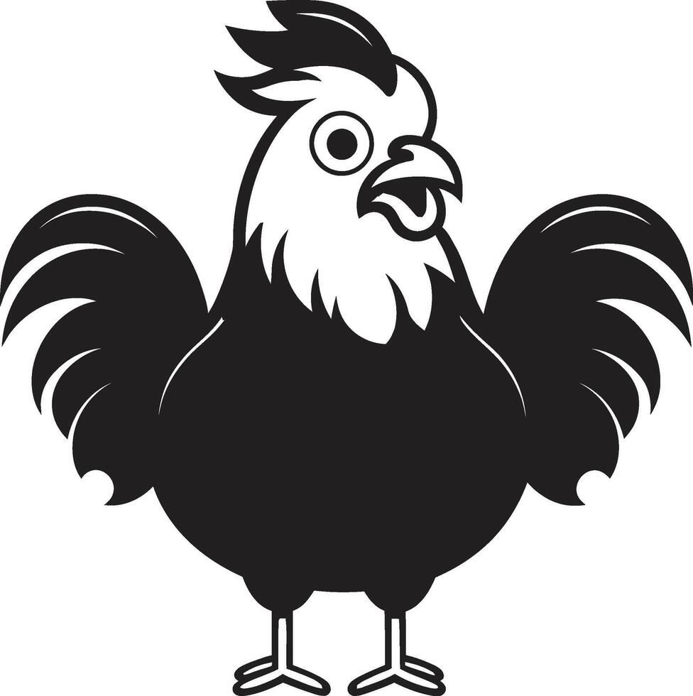 chiocciando eleganza monocromatico emblema illustrare pollo armonia gallina Casa elegante elegante nero icona con vettore pollo design