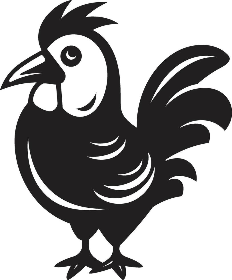 Ali di saggezza elegante vettore logo in mostra pollo raffinatezza gallina Casa armonia elegante nero icona nel monocromatico design