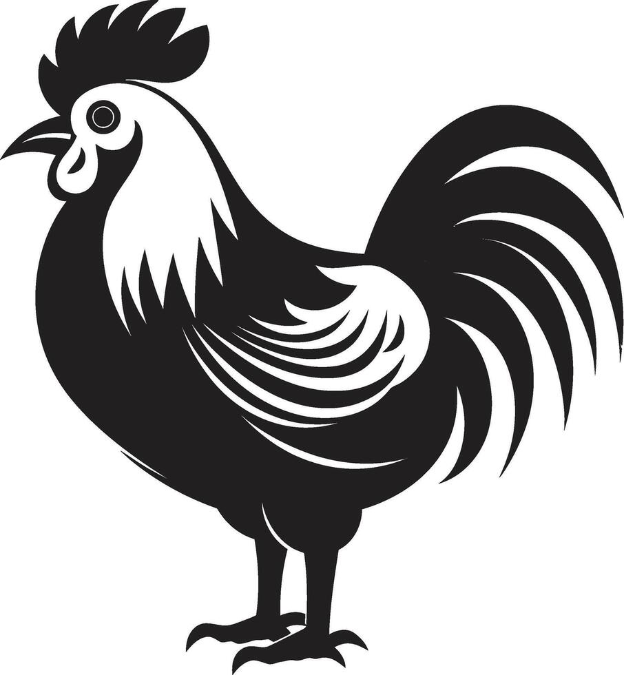 coraggioso pizz elegante nero vettore logo per pollame icona gallina Casa tonalità elegante monocromatico pollo emblema nel nero