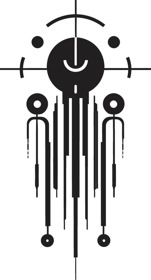 quantistico quoziente nero icona in mostra cibernetico astratto Evoluzione circuito couture elegante vettore logo design per cibernetico beatitudine