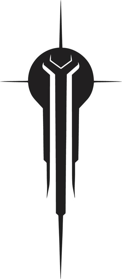 quantistico ricerca monocromatico cibernetico simbolo nel nero vettore Tech arazzo elegante astratto logo design per cibernetico beatitudine