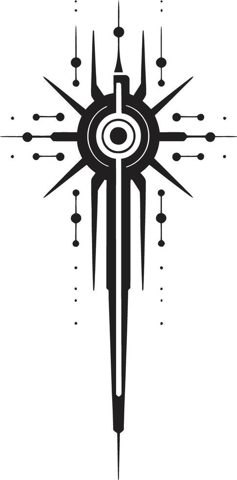 Tech arazzo elegante astratto logo design per cibernetico beatitudine neurale nexus elegante nero icona con cibernetico vettore