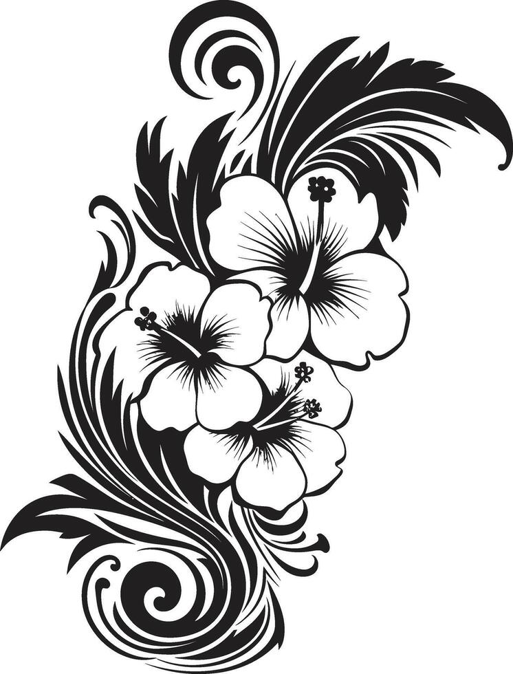 fiorire bellezza elegante logo con decorativo angoli nel monocromatico incantevole viti nero vettore emblema con decorativo floreale angoli