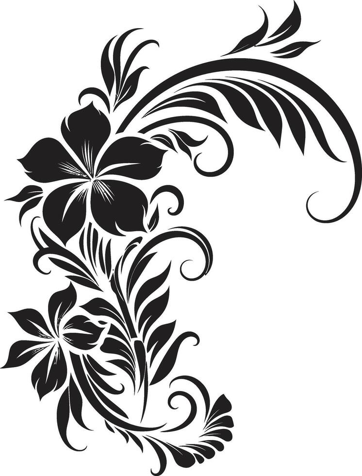 botanico frontiere elegante vettore logo design con decorativo angoli intricato intarsi monocromatico emblema evidenziazione decorativo floreale angoli