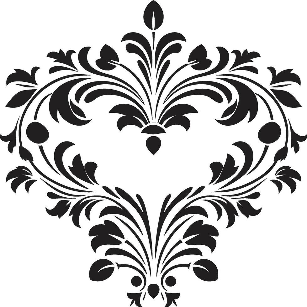 antichità nel abbondanza elegante emblema con monocromatico europeo confine barocco bellezza Vintage ▾ europeo confine logo nel elegante nero vettore