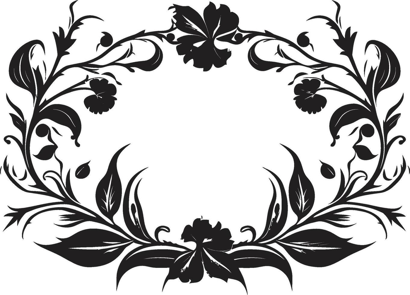 vecchio mondo ornamento monocromatico europeo confine icona nel elegante nero barocco brillantezza nero logo con Vintage ▾ europeo confine design vettore