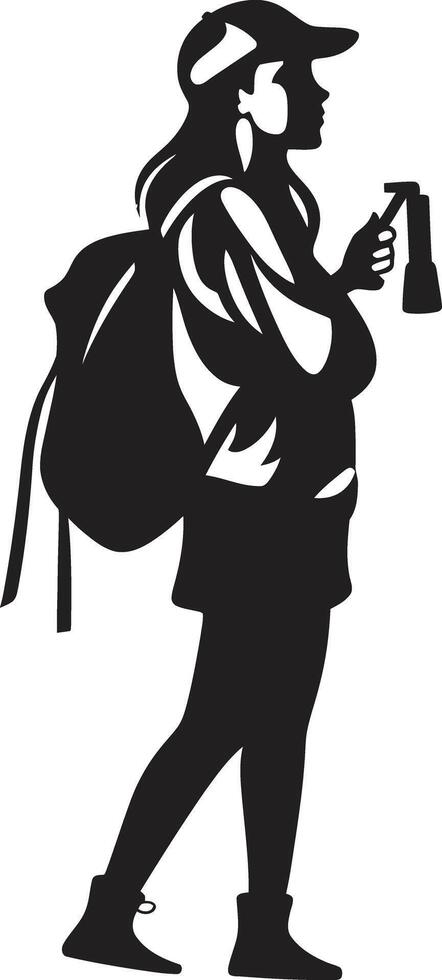educativo eleganza nero logo design che rappresentano femmina studenti grazioso grinta vettore simbolo di un' nero logo per femmina studenti