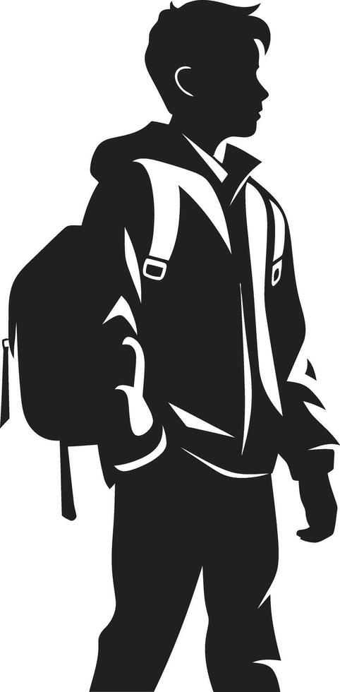 virtuoso visione maschile eccellenza nel nero logo design simbolo accademico firma un' nero logo per compiuto maschio studenti vettore