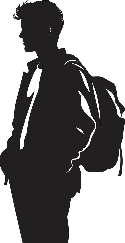 pinnacolo ricerca raggiungimento altezza con nero icona per maschio studenti maestoso menti vettore nero logo significare maschio alunno eccellenza
