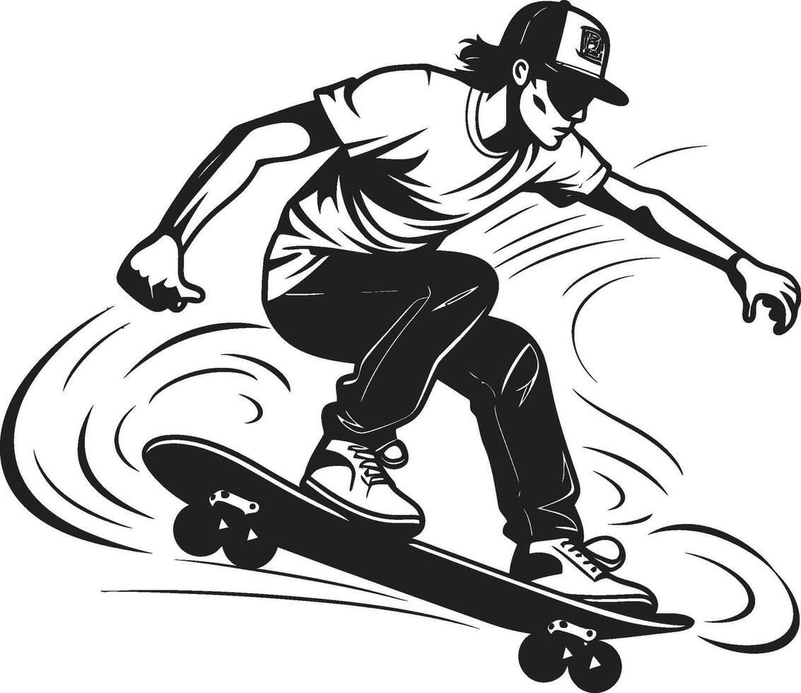 brivido trasformatore nero logo design con un' andare con lo skateboard uomo strada scultore tagliente vettore simbolo di un' uomo su un' skateboard nel nero