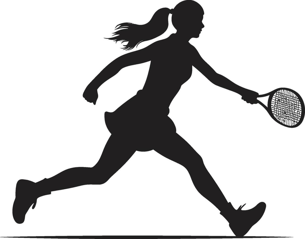Regina di assi femmina tennis giocatore vettore logo icona distruggere sirena elegante tennis giocatore icona nel vettore design