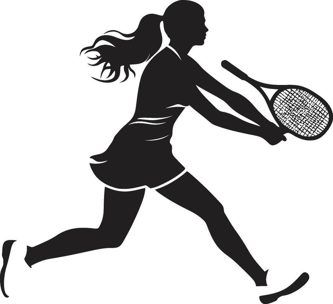 racchetta regale vettore icona per femmina tennis reali Regina di il Tribunale tennis giocatore logo nel vettore eleganza