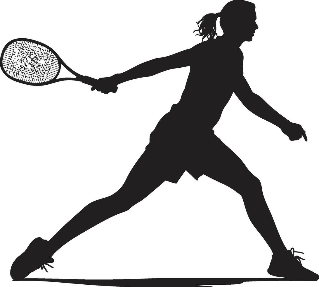 distruggere sinfonia Da donna tennis vettore logo nel armonioso design racchetta regale vettore icona per femmina tennis reali