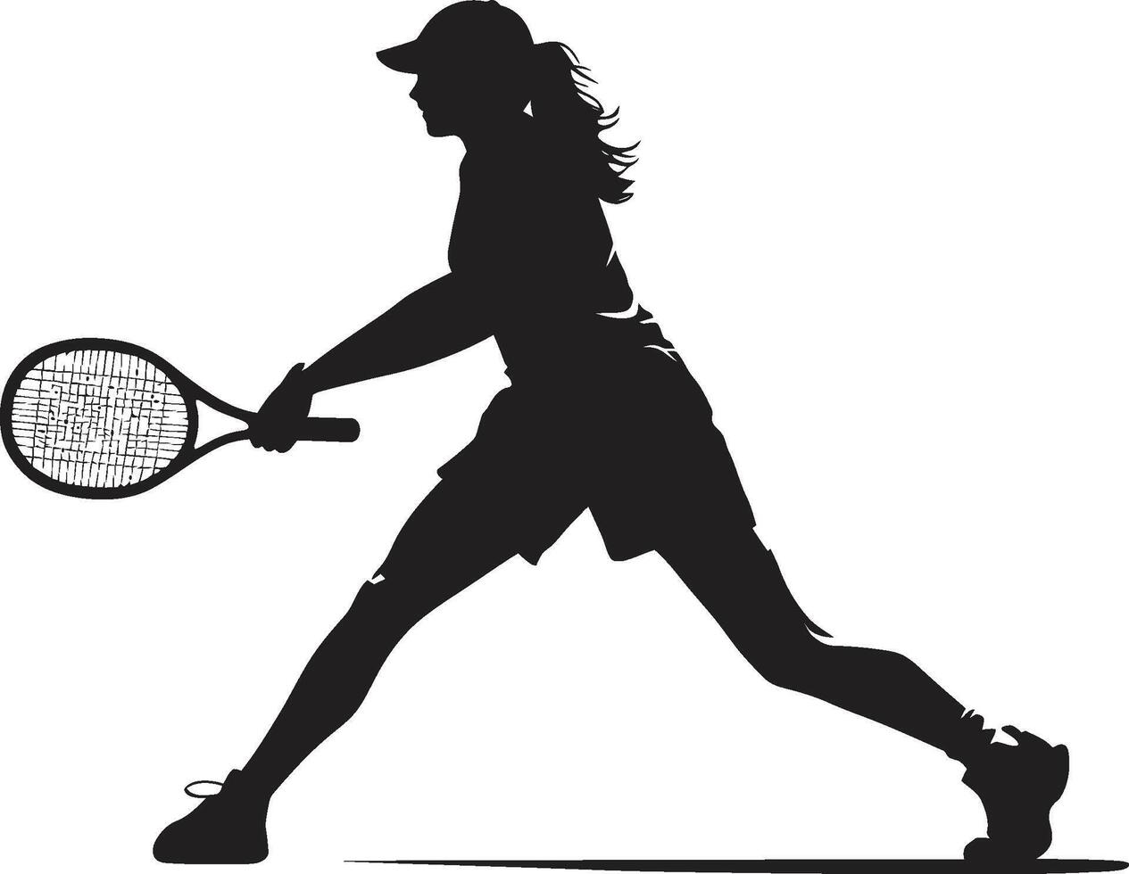 distruggere sincronia vettore logo per Da donna tennis armonia netto navigatore tennis giocatore icona nel vettore precisione